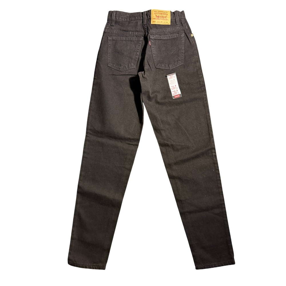 Levis 550 Relaxed Fit Tapered Leg Jeans Black Vintage 90s High Rise Size 5 Slim